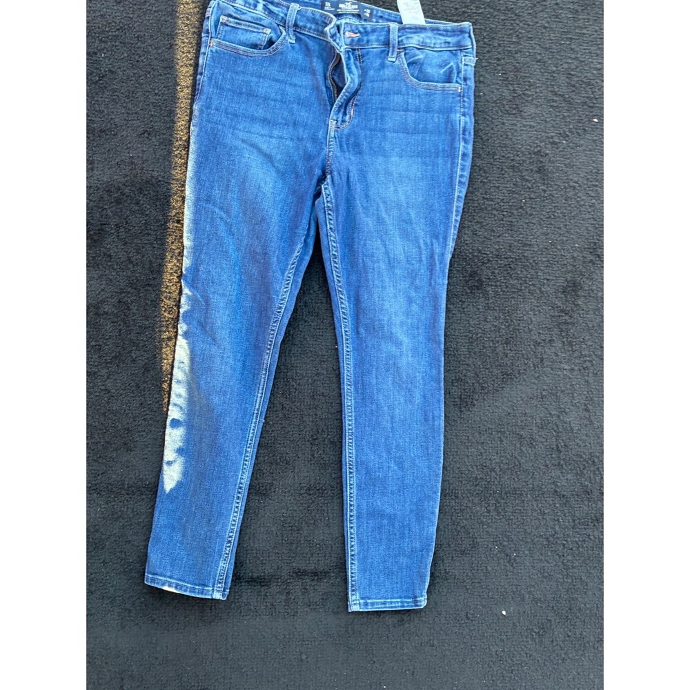 Hollister Mid-Rise Super Skinny Jeans Medium Wash Blue W30 L26 Size 11S Stretch